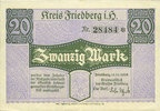 ALLEMAGNE - BILLETS DE NECESSITE (1914-1923) A - J 20 mark Friedberg. Stadt. Billet. -