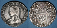MONNAIES ROYALES Teston Charles IX (1560-1574). 1er type. Rennes -