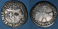 MONNAIES ROYALES 1/8 d'écu Henri IV (1589-1610). 5e type, Saint Lô -