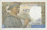 BILLETS DE LA BANQUE DE FRANCE 10 francs Banque de France. Billet. mineur, -