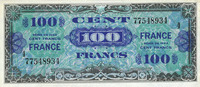 BILLETS DU TRESOR 100 francs Billet. France, type américain, 1945, série 4 -