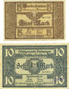 ALLEMAGNE - BILLETS DE NECESSITE (1914-1923) A - J Furtwangen. Stadt. Billets. 5 mk, 10 mk nd - 1.12.1918, originaux, annulation par cachet ENTWERTET -