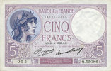 BILLETS DE LA BANQUE DE FRANCE 5 francs Banque de France. Billet. violet, -