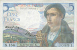 BILLETS DE LA BANQUE DE FRANCE 5 francs Banque de France. Billet. berger, -