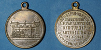 ALSACE Alsace. Mulhouse. Cercle St Joseph. Bénédiction du drapeau. Médaille en laiton argenté. 29 mm -