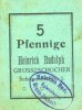 ALLEMAGNE - BILLETS DE NECESSITE (1914-1923) A - J 5 pfennig Grosszschocher. Heinrich Rudolph. Kolonialwaren. Billet. -