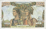 BILLETS DE LA BANQUE DE FRANCE 5000 francs Banque de France. Billet. Terre et Mer, -