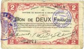 BILLETS DE NECESSITE FRANCAIS 2 francs Maubeuge & Solre-le-Château (59). Syndicat des Communes. Billet. -