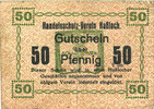 ALLEMAGNE - BILLETS DE NECESSITE (1914-1923) A - J 50 pf Hassloch. Handelsshutz - Verein. Billet. texte sans erreur : jederzeit eingelöst -