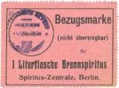 ALLEMAGNE - BILLETS DE NECESSITE (1914-1923) A - J Hassloch Gemeinde. Bon d'achat (Bezugsmarke) 1 litre d'alcool à brûler (1 Literflasche Brennspiritus -