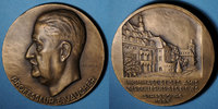 ALSACE bronze Strasbourg. Hommage au professeur E. Vaucher. Médaille . 68 mm. gravée par M. Delannoy -