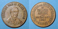 MEDAILLES Orange. Inauguration des fêts littéraires du théâtre antique. Médaille en cuivre -