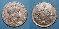 MONNAIES MODERNES FRANCAISES 5 centimes 3e république (1870-1940). Dupuis, -