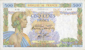 BILLETS DE LA BANQUE DE FRANCE 500 francs Banque de France. Billet. la Paix, -