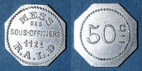 MONNAIES DE NECESSITE FRANCAISES 50 centimes Artillerie. 112e RALD. Mess des Sous-Officiers. Angoulême. -