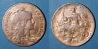 MONNAIES MODERNES FRANCAISES 5 centimes 3e république . Dupuis, 900 -