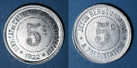 MONNAIES DE NECESSITE FRANCAISES 5 centimes Hérault (34). Syndicat de l'Alimentation en Gros. 1922, type fauté avec HERAUT -