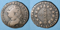 MONNAIES MODERNES FRANCAISES 12 deniers Constitution (1791-1792). Perpignan, 1er semestre, type FRANCOIS, MdC -
