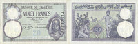 ANCIENNES COLONIES FRANCAISES 20 francs Tunisie. Billet. type 1912, du -
