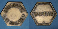 MONNAIES DE NECESSITE FRANCAISES Saulnes (54). Coopérative de Saulnes. Baguette. Non perforé -