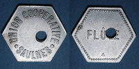 MONNAIES DE NECESSITE FRANCAISES Saulnes (54). Union Coopérative. Flûte. Perforé -