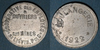 MONNAIES DE NECESSITE FRANCAISES Liévin (62). Coopérative des Employés et Ouvriers des Mines de Liévin. Boulangerie -