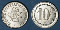 MONNAIES DE NECESSITE FRANCAISES 10 centimes Ottange (57). Société Coopérative de Nondkeil. -