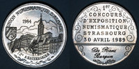 ALSACE Alsace. Strasbourg. U.N.A. - 1er concours d'exposition numismatique. Médaille étain. 42,33 mm -