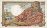 BILLETS DE LA BANQUE DE FRANCE 20 francs Banque de France. Billet. pêcheur, -