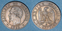 MONNAIES MODERNES FRANCAISES 1 centime 2e empire (1852-1870). tête nue Strasbourg -