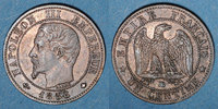 MONNAIES MODERNES FRANCAISES 1 centime 2e empire (1852-1870). tête nue Strasbourg -