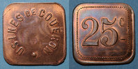 MONNAIES DE NECESSITE FRANCAISES 25 centimes Couëron (44). Usines. -