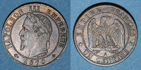 MONNAIES MODERNES FRANCAISES 1 centime 2e empire (1852-1870). tête laurée -