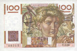 BILLETS DE LA BANQUE DE FRANCE 100 francs Banque de France. Billet. jeune paysan, -
