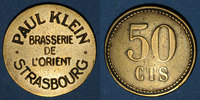 MONNAIES DE NECESSITE FRANCAISES 50 centimes Strasbourg (67). Brasserie de l'Orient - Paul Klein. -