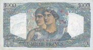 BILLETS DE LA BANQUE DE FRANCE 1000 francs Banque de France. Billet. Minerve et Hercule, -