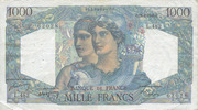 BILLETS DE LA BANQUE DE FRANCE 1000 francs Banque de France. Billet. Minerve et Hercule, -