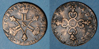 MONNAIES ROYALES 6 deniers Louis XIV (1643-1715). dits dardenne &. Aix -