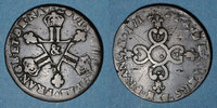 MONNAIES ROYALES 6 deniers Louis XIV (1643-1715). dits dardenne &. Aix -