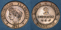 MONNAIES MODERNES FRANCAISES 2 centimes 3e république (1870-1940). Cérès -