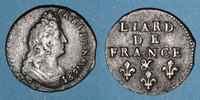 MONNAIES ROYALES Liard Louis XIV (1643-1715). de France au buste âgé, 3e type, &. Aix -