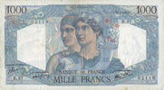 BILLETS DE LA BANQUE DE FRANCE 1000 francs Banque de France. Billet. Minerve et Hercule, -