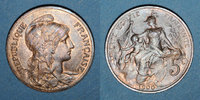 MONNAIES MODERNES FRANCAISES 5 centimes 3e république (1870-1940). Dupuis, -