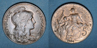 MONNAIES MODERNES FRANCAISES 5 centimes 3e république (1870-1940). Dupuis, -