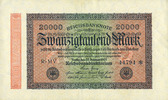 ALLEMAGNE 20 000 mark Allemagne. Billet. Série MV -