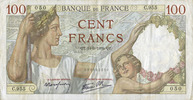 BILLETS DE LA BANQUE DE FRANCE 100 francs Banque de France. Billet. Sully, -