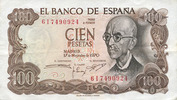 AUTRES BILLETS ETRANGERS 100 pesetas Espagne. (1974) -