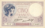 BILLETS DE LA BANQUE DE FRANCE 5 francs Banque de France. Billet. violet, -