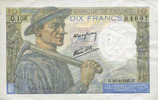 BILLETS DE LA BANQUE DE FRANCE 10 francs Banque de France. Billet. mineur, -