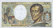 BILLETS DE LA BANQUE DE FRANCE 200 francs Banque de France. Billet. (Montesquieu), -
